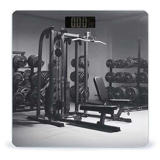 Gym Equipment Weight ScaleClear LED Display Bathroom Digital Weighing ScaleTempered Glass Digital Bathroom Scale for Body Weight Capacity Up to 400 Lbs