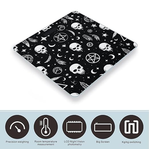 Automatic Switch Digital Bathroom Weighing Scale Smart Scale for Body Weight Goth Raven Crow Skull Moon Star Gothic Witch Magic Spirit Board