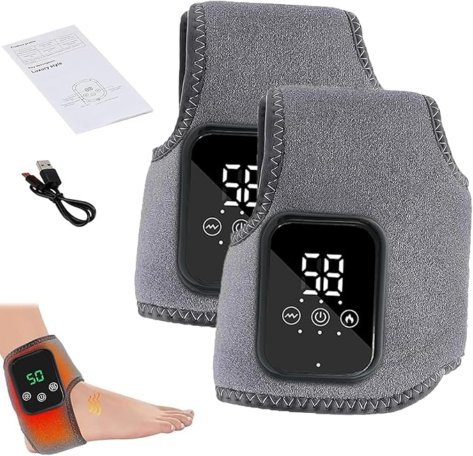 2PCS Naxir Foot Revive Massager Portable Triple Method Ankle Wrap with 3 Vibration Modes