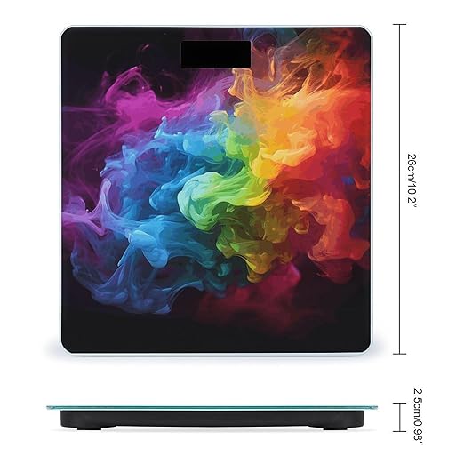 Rainbow SmokeScale for Body Weight with LCD High Precision Weighing Scales Fashion Sturdy Tempered Glass Weight Scales Easy-to-Read Digital Bathroom Scale for Daily 400lb