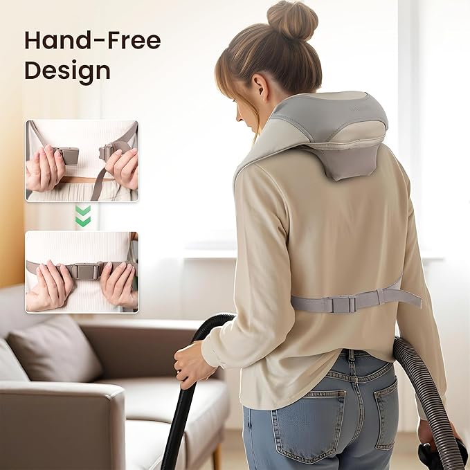 Cordless Neck and Shoulder Massager Graphene Heating Upgraded Shiatsu Back Massager Pillow for Neck Shoulder