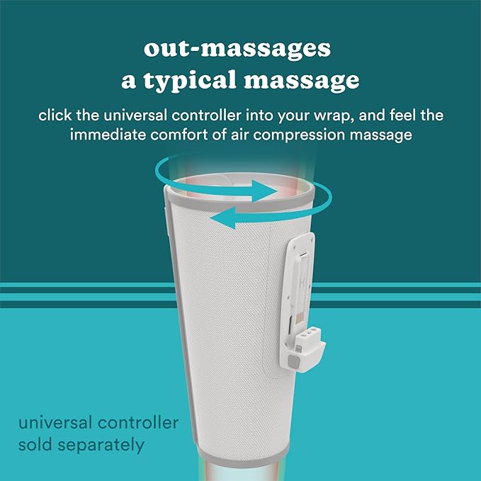 HoMedics Modulair Compression Calf Wrap Massager – Overlapped Compression Therapy with 4 Programs Adjustable Intensity Heat Settings (Battery Sold Separately)