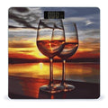 Sunset Wine Glass Weight Scale Digital Electronic Scales Bathroom Scale Larg LCD Backlight Display High Precisio MeasurementsTempered Glass