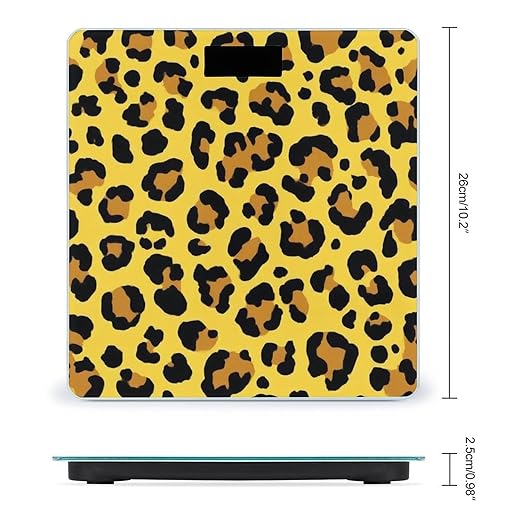 Automatic Switch Digital Bathroom Weighing Scale Smart Scale for Body Weight Cheetah Yellow Leopard Print