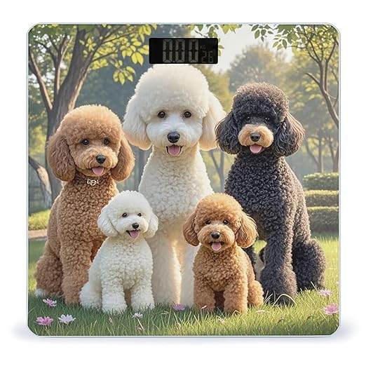 Poodles Dogs Scale for Body Weight Highly Accurate Digital Bathroom Body Scale Digital Bathroom Scales for People Anti-Slip Large LCD Display Smart Scales