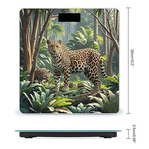 Animal Leopard Print Jungle Scale for Body Weight Smart Scales Digital Bathroom Scale High Precision Weighing Scales with Large Display Weighing Machine for People