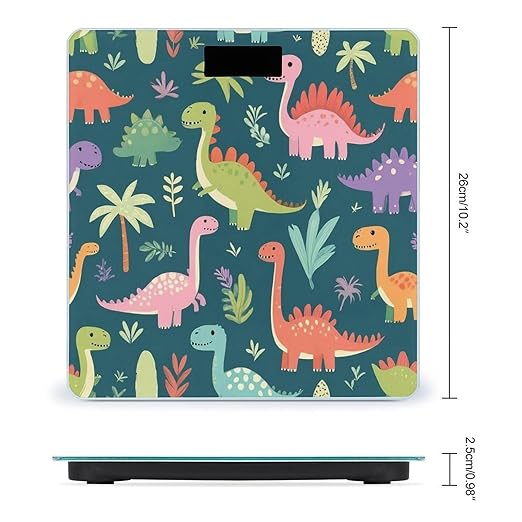 Smart Scale for Body Weight Digital Bathroom Weighing Scale Energy Saving Scale Funny Cute Dinosaurs