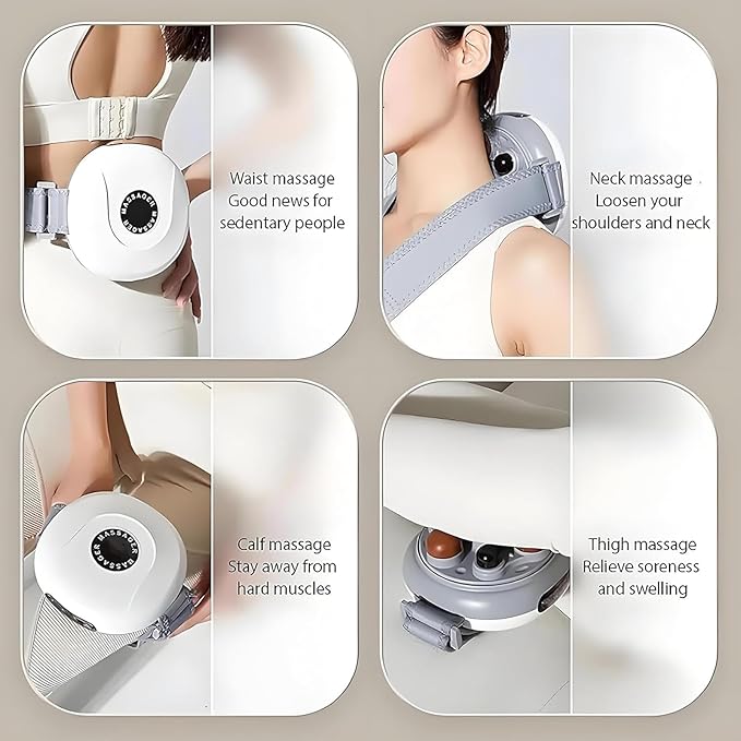 Stomach Massager Electric Fast Warming Belly Belt with 30mm Large Meteorite Massage Head 3 Levels Intensity Adjustable and Auto-Timer Forward and Reverse Rotation for Fat Burning &amp Digestion