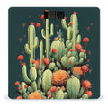 Cactus Art Scale for Body Weight Anti-Slip Tempered Glass Digital Bathroom Scales Clear LCD Display Weighing Scale Safe Rounded Corners Smart Scales