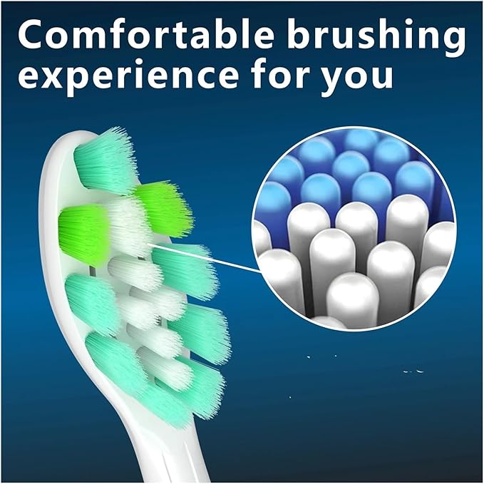 8pcs Replacement Toothbrush Heads Compatible with Phips Electric Brush Head 4100 6500 6100(8pcs Green-Black)