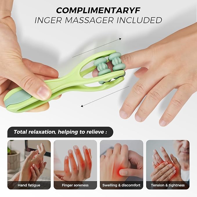 WUX Hand Massager with Heat Compression Relief 3 Massage 4 Temperatures 5 Compression Models Therapy Glove Arthritis &amp Wrist Carpal Tunnel Muscles Pressure Point Therapy Ideal Gifts for Women/M