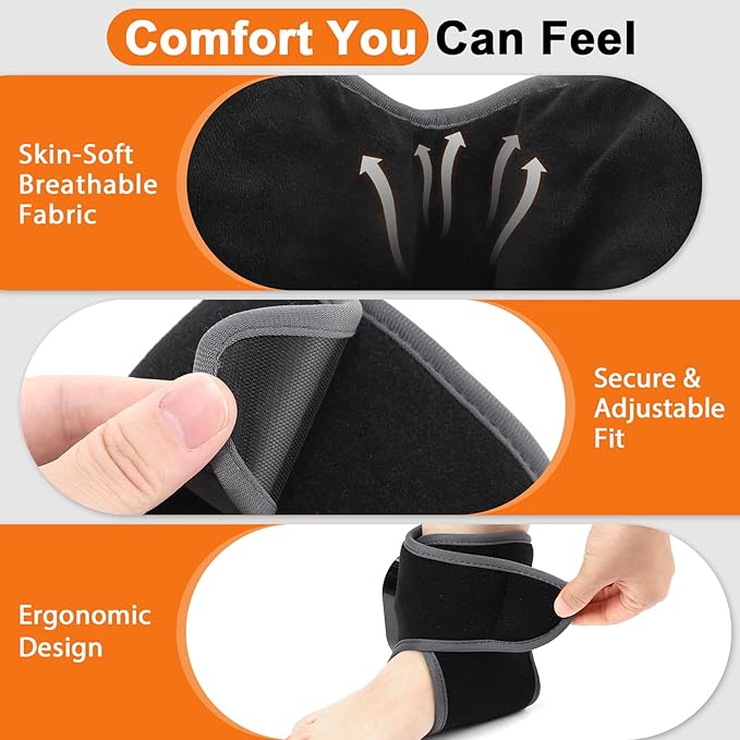 Foot and Ankle Massager for Pain Relief Cordless Ankle Heating Pad Foot Renew Massager with Heat 4 Heat Levels &amp 3 Vibration Modes