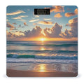 Beach Maui Hawaii Sunset Bathroom Scale for Body Weight Bathroom Weighing Scales with Back Lit LED Display Sturdy Tempered Glass Body Weight Bathroom Scale 400lb Weighing