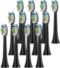 4-16pcs Toothbrush HeadsCompatible for Philips Electric Toothbrush Replacement Brush Heads Fit(12pcs Black)