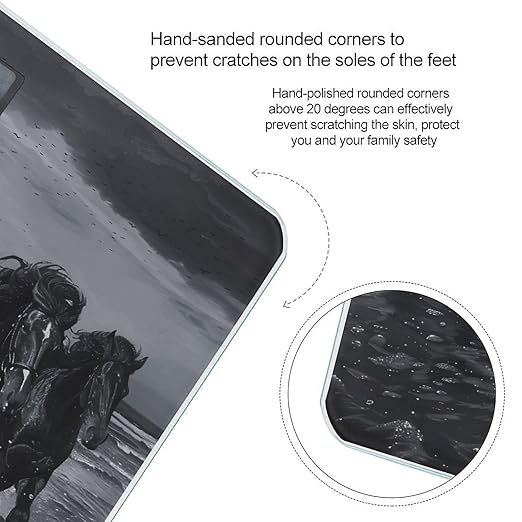 Running Black Horses Digital Bathroom Scale for Body Weight Weighing Scale with Backlit LCD Display High Precision Measurements &amp Measures Weight Up to 180kg