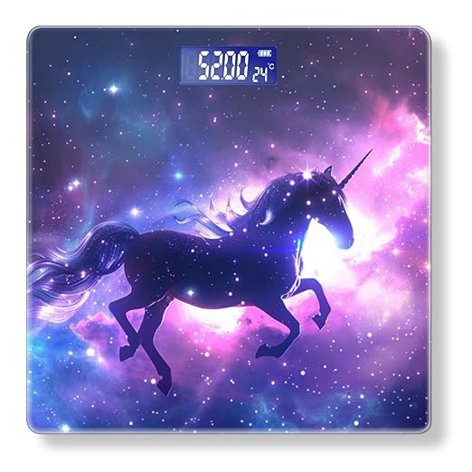 Digital Scale for Body Weight Highly Precision Bathroom Weight Scale 400 lbs with Backlit Display Personalized Scale for Home-Unicorn Soaring Through The Cosmos
