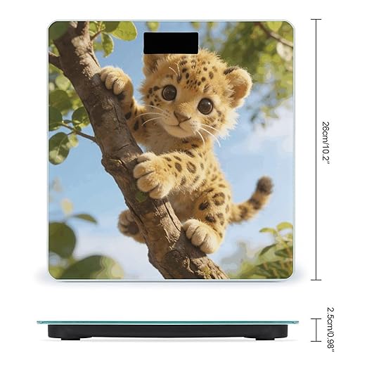 Leopard Style Smart Scale for Body Weight Digital Bathroom Scale Toughened Glass Weight Scale with Large LCD Backlight Display High Precision Scales Weighing Machine