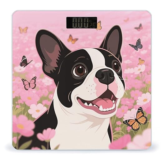 Cartoon Dogs Face Weight Scale Cute Bathroom Scale for Body Highly Accurate Digital Weighing Machine for People Compact LCD Display Scales with Sturdy Toughened Glass Scales