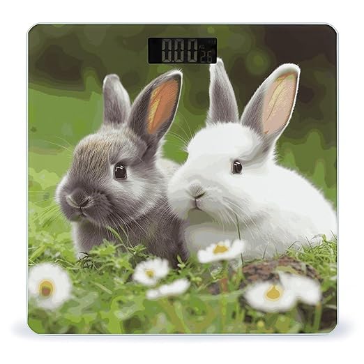 Two Little Cute Rabbits Bathroom ScaleHighly Accurate Digital Weighing Machine for People Bright LED Display Weight Scale for The Aldult Home Use