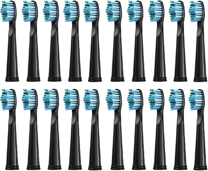 Compatible for Fairywill Replacement Toothbrush Heads for FW-507/508/551/515/917/959/2011FW-D1/D3/D7/D8(Black)