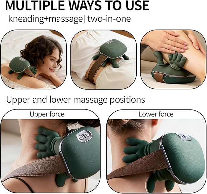 Shoulder Hand Neck Massager Fingers with Heat Simulated4D Wireless Neck Shoulder MassagerBionic Heated MassagerBionic Hands Deep Tissue Massage for Body Daily ReliefGifts for Men Women