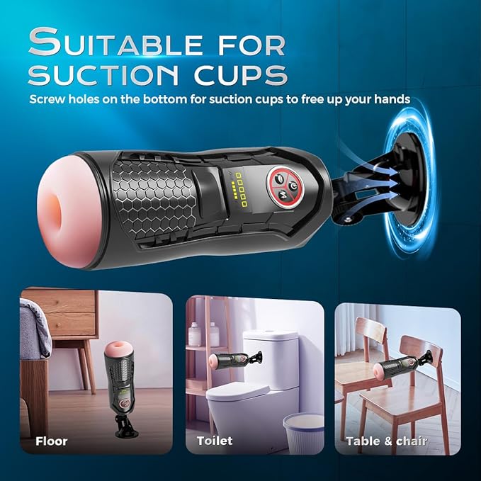 Mens Masterburbatar Hands Free with Suction Cup Vibrate Thrusting Blowjobob Machine for Man Automatic Stroking Male Masterubaters Underwear Adult Toy Silent Pussy Pocket Electric QPQ1 (Extra Large)