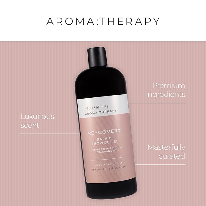 Pecksniff's Aroma:Therapy ReCovery Shower Gel – Luxurious Moisturizing Bath &amp Body Cleanser 1000 ml/33.8 fl oz Bottle
