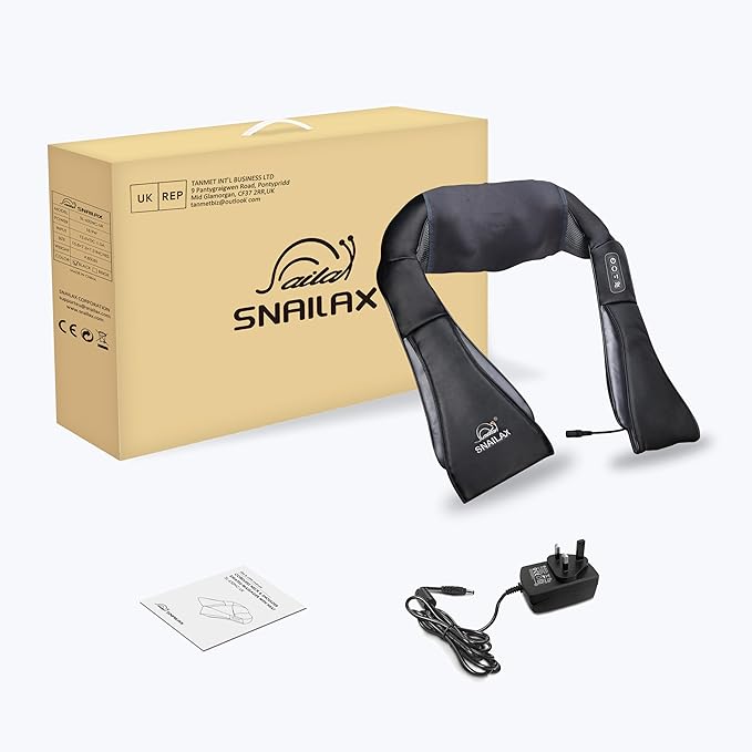 Snailax Cordless Massager - Shiatsu Neck and Shoulder Massager with Heat FSA Eligible Portable Lumbar Back Electric Massage Pillow Christmas Gift