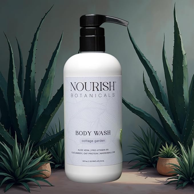 Rustic Strength Nourish Botanicals Aloe Vera Body Wash Cottage Garden 16 oz
