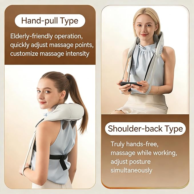 Neck Massager with Heat - Neck Massager for Pain Relief Deep Tissue with 6 Heads 3-Speed Electric Cordless 6D Deep Kneading Shoulder Massager Home Office Car Use Gifts for Men Women