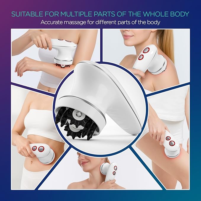VOYOR Electric Cellulite Massager Body Sculpting Machine for Arms Belly Legs Waist Buttocks 3 Strengths for Body Cleaning and Deep Tissue Cellulite Massage IPX7 Waterproof &amp Cordless VRMM1-