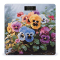 Pansy Flowers Weight ScaleClear LED Display Bathroom Digital Weighing ScaleTempered Glass Digital Bathroom Scale for Body Weight Capacity Up to 400 Lbs