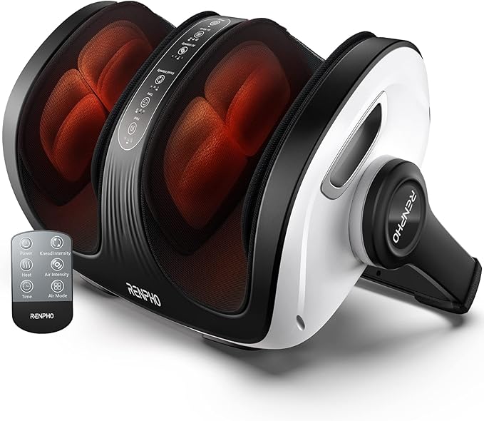 RENPHO Shiatsu Foot Massager with Heat Foot and Calf Massager FSA Eligible Items Only List Deep Kneading Massage for Plantar Fasciitis Relief Birthday Gifts for Women Men Size 14