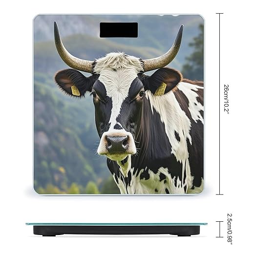 Cow Smart Scale for Body Weight Accurate Bathroom Scale with LED Display Digital Weight Scales Weighing Machine High Precision Scales for Bath Home