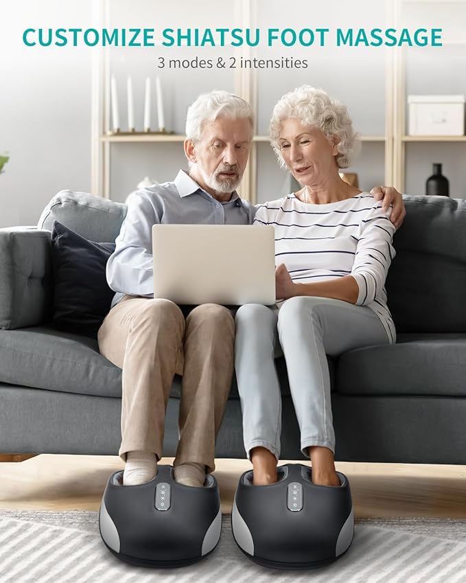 Nekteck Shiatsu Foot Massager with Heat Heated Foot Massager Machine for Neuropathy &amp Plantar Fasciitis Adjustable Intensity FSA Eligible HSA Store Eligible Ideal Gifts for Women &amp Men
