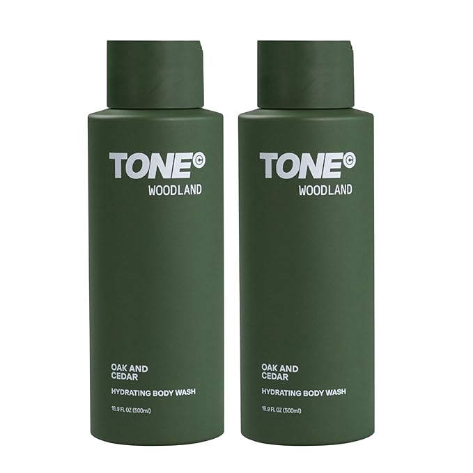 TONE Hydrating Body Wash 17oz Woodland Coconut-derived Cleansers Leaves Skin Clean Moisturized and Refreshed Long-lasting Iconic Scent Suitable for All Skin Types Dermatologist-Tested (2 Pack)