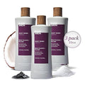 RAW SUGAR 3-Pack Body Wash Men - Black Coconut + Sea Salt Exfoliating and Hydrating Body Wash Formulated without Parabens Cruelty Free and Vegan