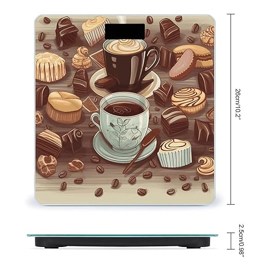 Coffee and Sweets Sugar Chocolate Scale for Body Weight Safe Rounded Corners Tempered Glass Digital Bathroom Scale LED Display 400lb Capacity Weight Scales with High Precision Sensors
