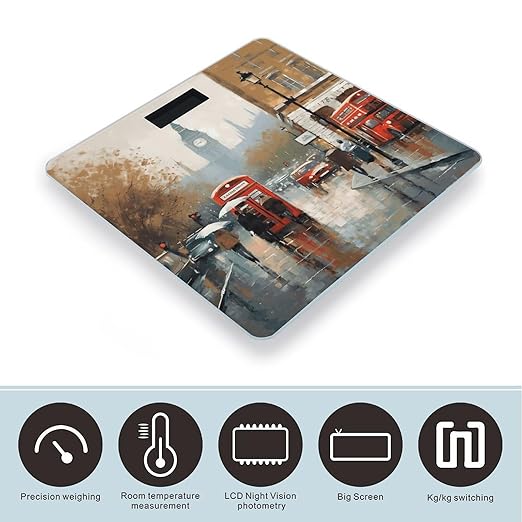 London Impression Scale for Body Weight Digital Bathroom Scale Accurate Smart Weight Scales with Large Display Weighing Machine High Precision Scales