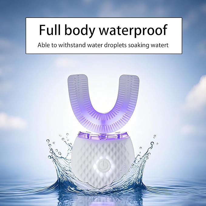 Automatic Toothbrush for Adults - Ultrasonic Electric Toothbrush 30s Timer Soft Bristles Wireless Charging Washable Portable for Travel &amp Home Use Dual-use (White Adult)