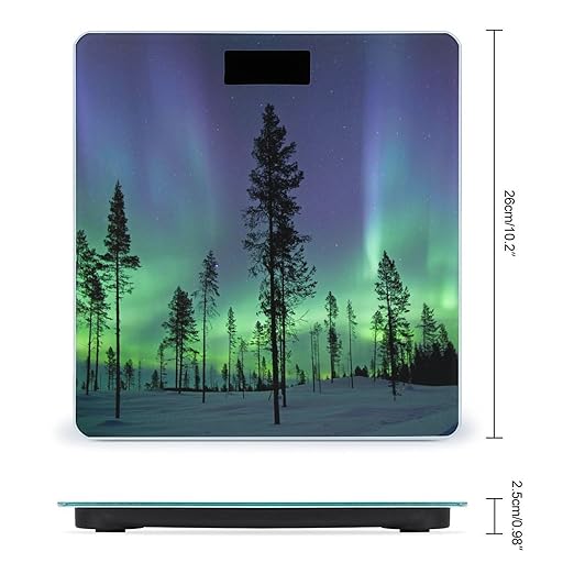 Northern Lights Scale for Body Weight Digital Bathroom Scale Accurate Smart Weight Scales with Large Display Weighing Machine High Precision Scales