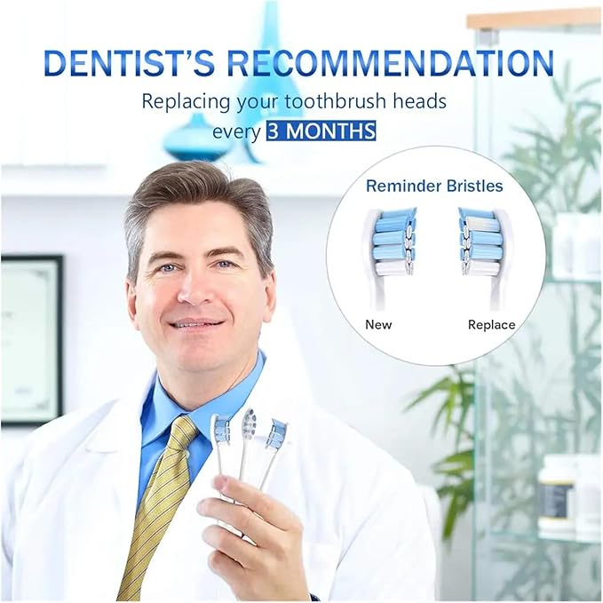 Toothbrush Heads HX9034 Compatible for HX3211 HX3281 HX6220 HX6211 HX6231 HX6250 HX6252 HX9322 HX9331 HX9334 HX6253 HX6530(Multi)
