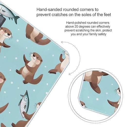 Women's Digital Bathroom Weighing Scale Automatic Switch Energy Saving Scale Smart Scale for Body Weight Cute Otter Fish Pattern