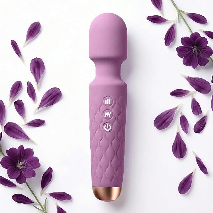 Rechargeable Personal Massager 8-Speed &amp 20-Mode Cordless Handheld Percussion Massager for Neck Back Shoulder Relaxation Quiet Handheld Body Massager with Ergonomic Design(Dark Purple)
