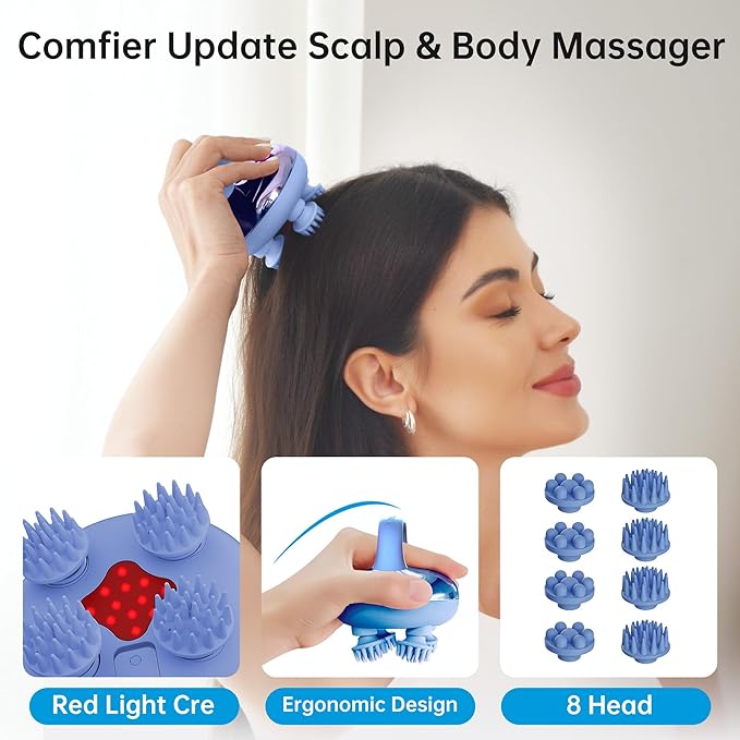 COMFIER Cordless Scalp Massager with 3 kneading Modes8 Claws Christmas Gift for WomenWaterproof Head Massage for Deep CleansingHead ScratcherBody MassagerCat Massage