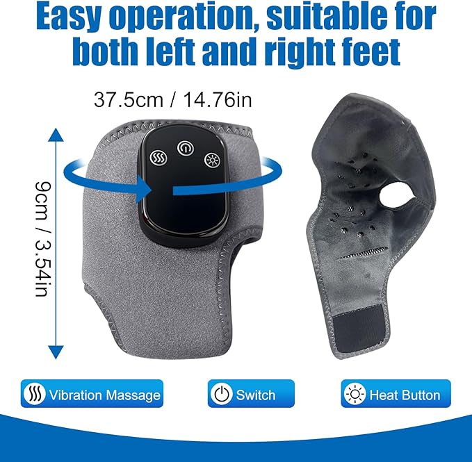 Foot MassagerWireless 3 in 1 Foot Revive Massager with 3 Vibration Mode5 Heat Leavel for Both Father and Mother Wireless &amp Portable (Gray 2pcs)