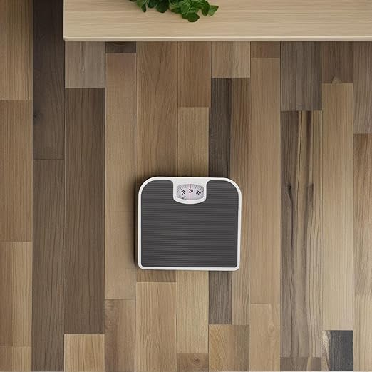 Mobestech Analog Mechanical Bathroom Scale for Body Weight Gray Manual Dial Weight Scale with Precise Pointer Suitable for Home and Elderly Use