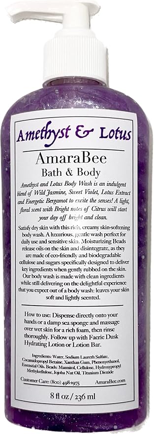 Amethyst &amp Lotus Body Wash &amp Lotion Duo | Hydrating Cleanser | Moisturizing