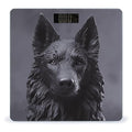 Black German Shepherd Scale for Body Weight Safe Rounded Corners Tempered Glass Digital Bathroom Scale LED Display 400lb Capacity Weight Scales with High Precision Sensors