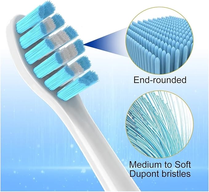 8Pack Replacement Toothbrush Heads Compatible with Phlps Soni Care Sonicare Brush HeadWhite(4 Green 4 Blue)
